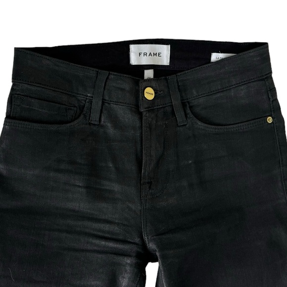 FRAME DENIM LE MID SKINNY DE JEANNE COATED - FILM NOIR MID RISE JEAN SZ 26 - Picture 7 of 8